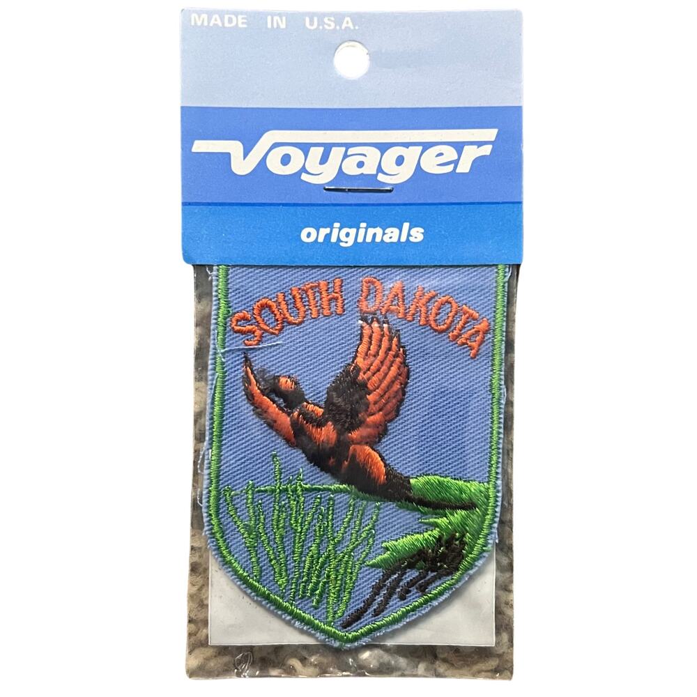 Vintage 1970s Voyager Brand South Dakota State Souvenir Travel Sew-On Patch